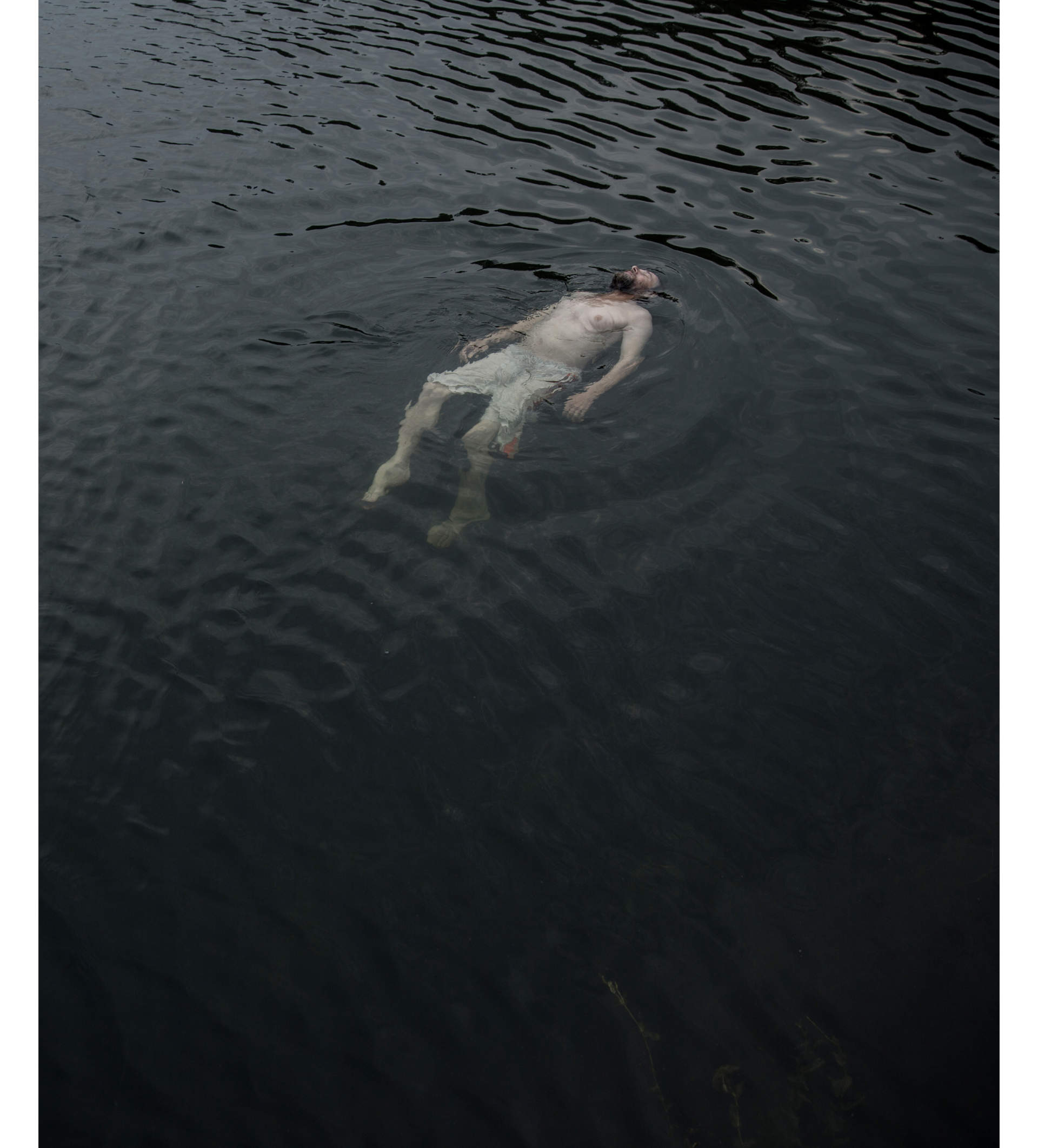 Pekka takes a swim in the ocean during a stay at a rehabilitation center in Nynäshamn